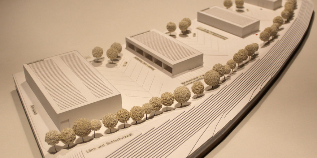 Architektur Wettbewerb Modell AWISTA Wertstoffzentrum Wessling